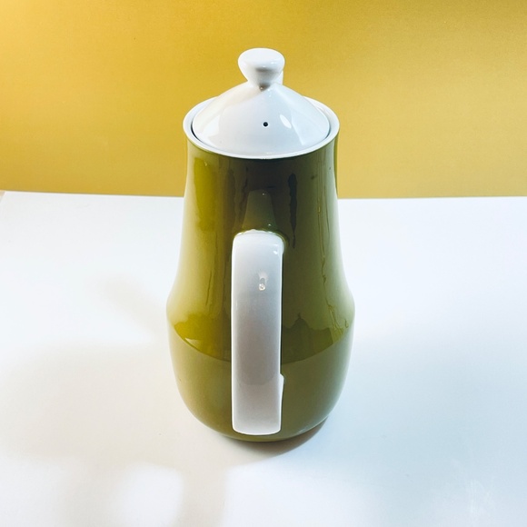VINTAGE MCM Style House Durastone GREEN BRIER Coffee Pot | Mod 1960s 9.5" - Picture 5 of 14